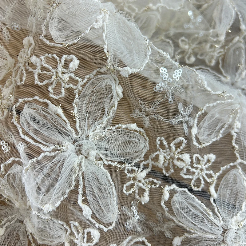 Textile Sewing Techniques - Tissu en maille à paillettes brodées
